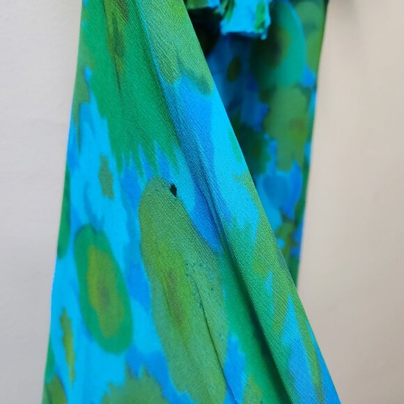 Vintage watercolour floral ruffle back dress - Picture 8 of 9